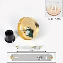 hofstein Plafonnier - Verre 15 cm Koyoto Ambre, Clair, 1 lumière