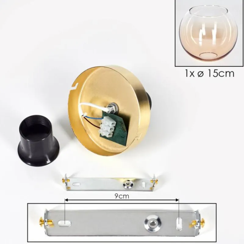 hofstein Plafonnier - Verre 15 cm Koyoto Ambre, Clair, 1 lumière