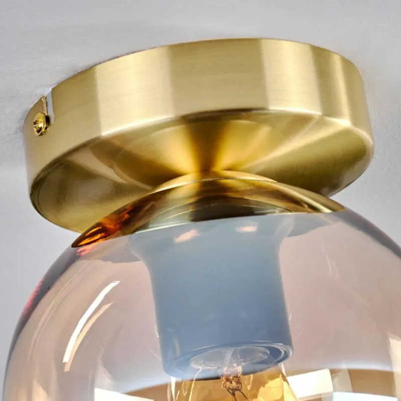 hofstein Plafonnier - Verre 15 cm Koyoto Ambre, Clair, 1 lumière