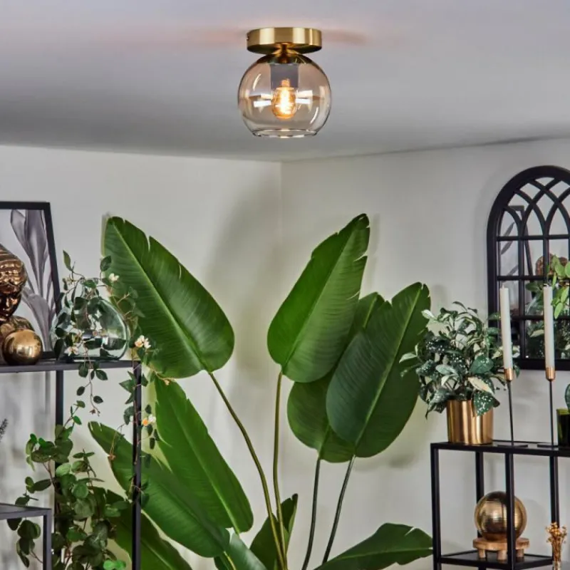 hofstein Plafonnier - Verre 15 cm Koyoto Ambre, Clair, 1 lumière