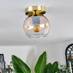 hofstein Plafonnier - Verre 15 cm Koyoto Ambre, Clair, 1 lumière