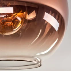 hofstein Plafonnier - Verre 20 cm Koyoto Or, Noir, 1 lumière