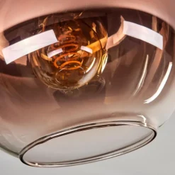 hofstein Plafonnier - Verre 20 cm Koyoto Clair, Cuivré, 1 lumière