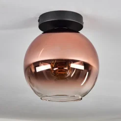 hofstein Plafonnier - Verre 20 cm Koyoto Clair, Cuivré, 1 lumière