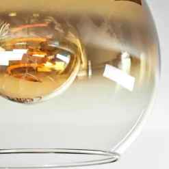 Lampes Dorées-hofstein Plafonnier - Verre 15 cm Montgomery Écru, Noir, 1 lumière