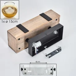 Lampes Dorées-hofstein Plafonnier - Verre 15 cm Montgomery Écru, Noir, 1 lumière