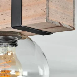 hofstein Plafonnier - Verre 15 cm Montgomery Écru, Noir, 1 lumière