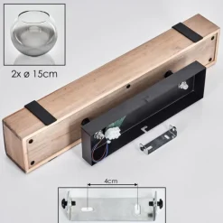 hofstein Plafonnier - Verre 15 cm Montgomery Écru, Noir, 2 lumières