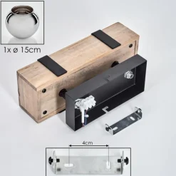 hofstein Plafonnier - Verre 15 cm Montgomery Écru, Noir, 1 lumière