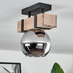 hofstein Plafonnier - Verre 15 cm Montgomery Écru, Noir, 1 lumière