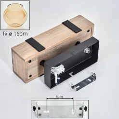 hofstein Plafonnier - Verre 15 cm Montgomery Écru, Noir, 1 lumière