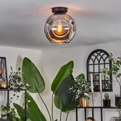 hofstein Plafonnier - Verre 25 cm Ripoll Fumé, 1 lumière