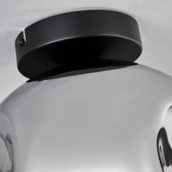 hofstein Plafonnier - Verre 25 cm Ripoll Chrome, 1 lumière