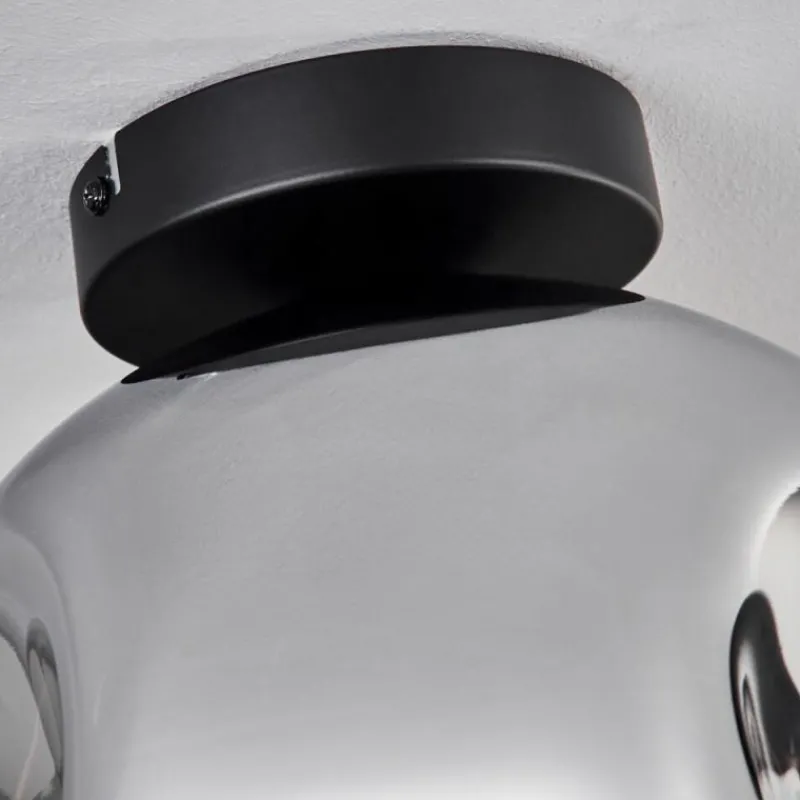 hofstein Plafonnier - Verre 25 cm Ripoll Chrome, 1 lumière