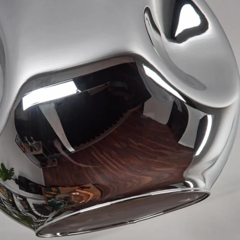 hofstein Plafonnier - Verre 25 cm Ripoll Chrome, 1 lumière