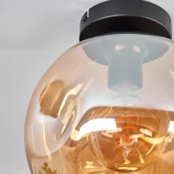 hofstein Plafonnier - Verre 25 cm Ripoll Ambre, 1 lumière
