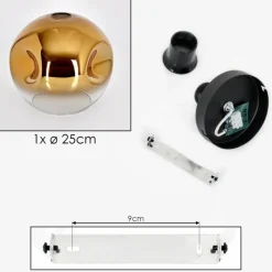 hofstein Plafonnier - Verre 25 cm Ripoll Or, Clair, 1 lumière