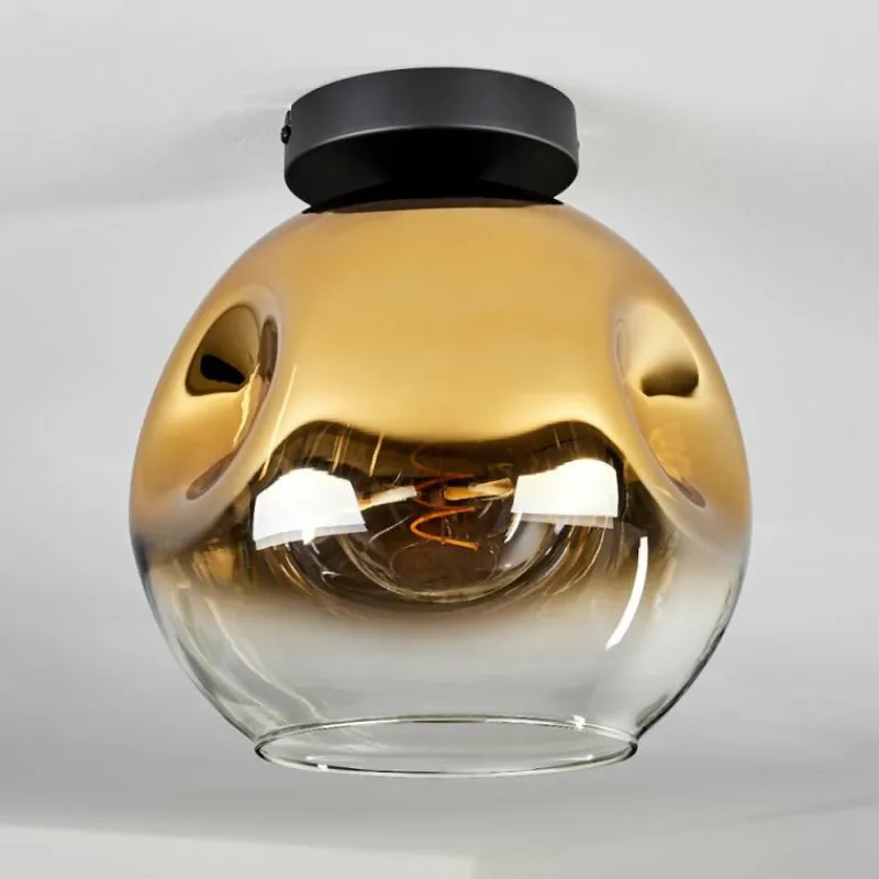 hofstein Plafonnier - Verre 25 cm Ripoll Or, Clair, 1 lumière