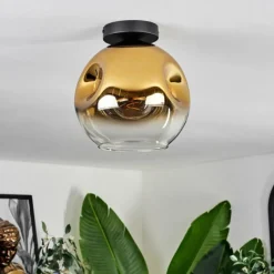 hofstein Plafonnier - Verre 25 cm Ripoll Or, Clair, 1 lumière