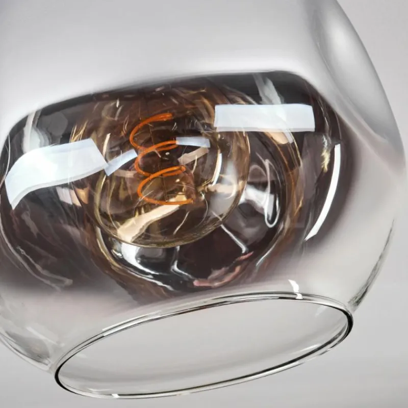 hofstein Plafonnier - Verre 25 cm Ripoll Chrome, Clair, 1 lumière