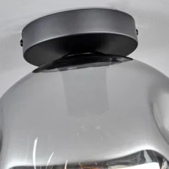 hofstein Plafonnier - Verre 25 cm Ripoll Clair, Fumé, 1 lumière