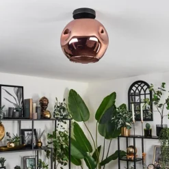 hofstein Plafonnier - Verre 25 cm Ripoll Cuivré, 1 lumière