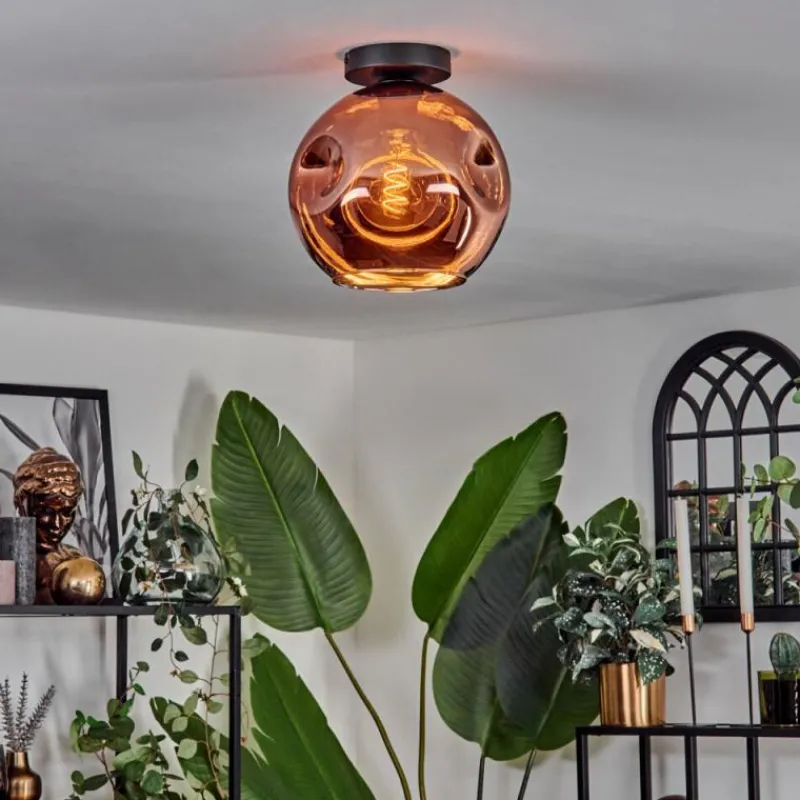 hofstein Plafonnier - Verre 25 cm Ripoll Cuivré, 1 lumière