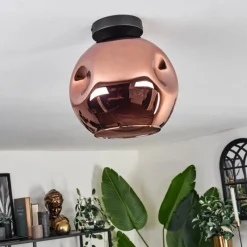 hofstein Plafonnier - Verre 25 cm Ripoll Cuivré, 1 lumière