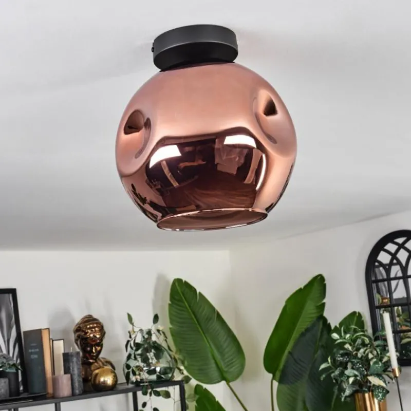 hofstein Plafonnier - Verre 25 cm Ripoll Cuivré, 1 lumière