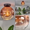 hofstein Plafonnier - Verre 25 cm Ripoll Clair, Cuivré, 1 lumière