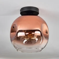 hofstein Plafonnier - Verre 25 cm Ripoll Clair, Cuivré, 1 lumière