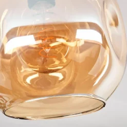 hofstein Plafonnier - Verre 25 cm Ripoll Or, Noir, 1 lumière