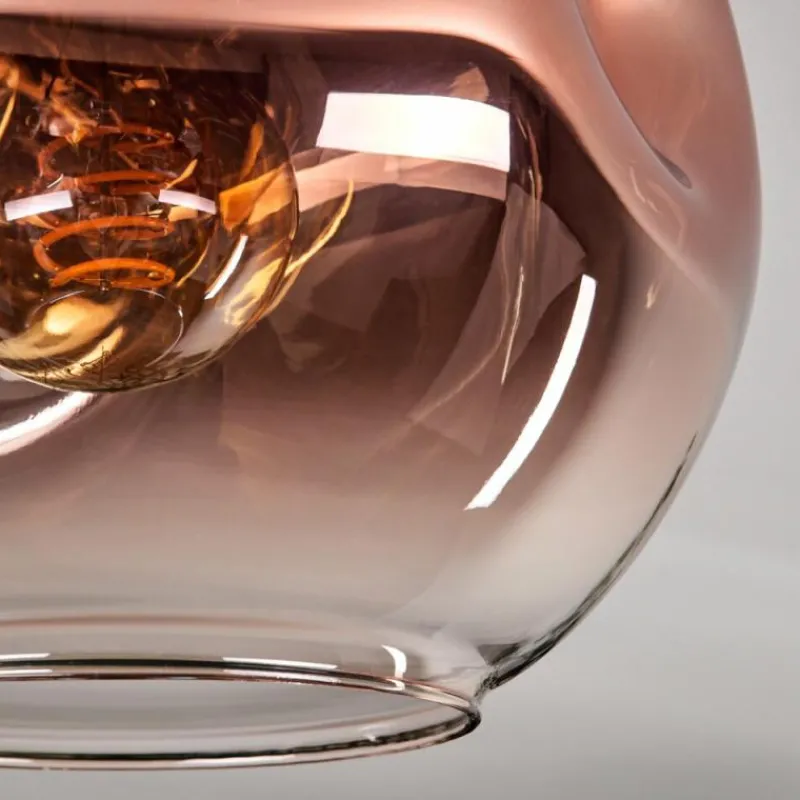 hofstein Plafonnier - Verre 20 cm Ripoll Or, Noir, 1 lumière