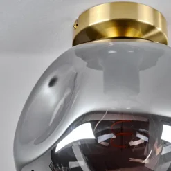 Lampes Dorées-hofstein Plafonnier - Verre 25 cm Ripoll Or, Noir, 1 lumière