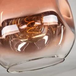 hofstein Plafonnier - Verre 25 cm Ripoll Or, Noir, 1 lumière