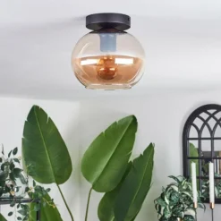 hofstein Plafonnier - Verre Apedo Ambre, 1 lumière