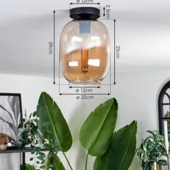 hofstein Plafonnier - Verre Apedo Ambre, 1 lumière