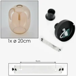 hofstein Plafonnier - Verre Apedo Ambre, 1 lumière