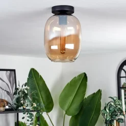 hofstein Plafonnier - Verre Apedo Ambre, 1 lumière