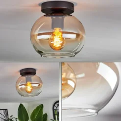 hofstein Plafonnier - Verre Apedo Ambre, Clair, 1 lumière