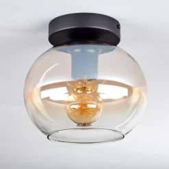 hofstein Plafonnier - Verre Apedo Ambre, Clair, 1 lumière