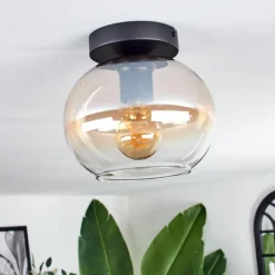 hofstein Plafonnier - Verre Apedo Ambre, Clair, 1 lumière