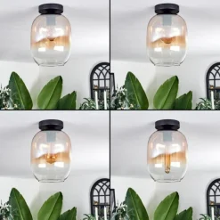 hofstein Plafonnier - Verre Apedo Ambre, Clair, 1 lumière