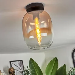 hofstein Plafonnier - Verre Apedo Ambre, Clair, 1 lumière