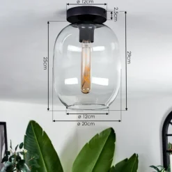 hofstein Plafonnier - Verre Apedo Clair, 1 lumière