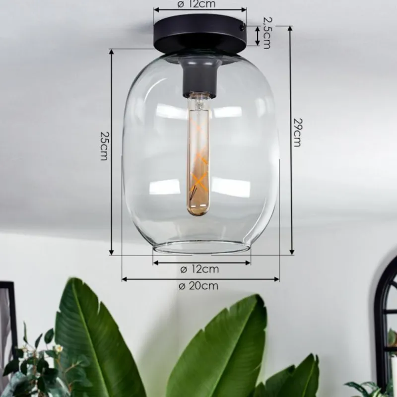 hofstein Plafonnier - Verre Apedo Clair, 1 lumière