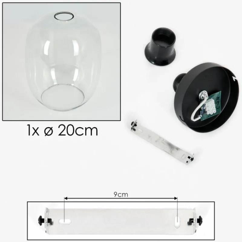 hofstein Plafonnier - Verre Apedo Clair, 1 lumière