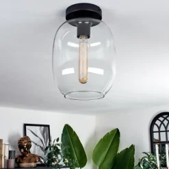 hofstein Plafonnier - Verre Apedo Clair, 1 lumière