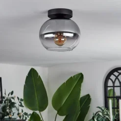 hofstein Plafonnier - Verre Apedo Clair, Fumé, 1 lumière