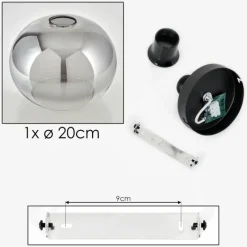 hofstein Plafonnier - Verre Apedo Clair, Fumé, 1 lumière